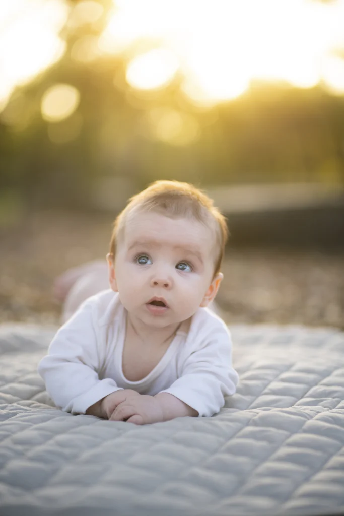 Golden hour baby photo