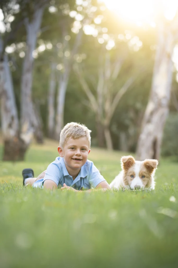 Adelaide child and pet dog photo