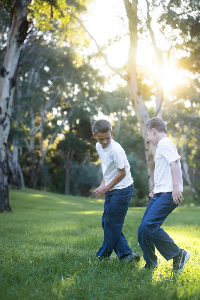 Adelaide family photo of two brothers playing